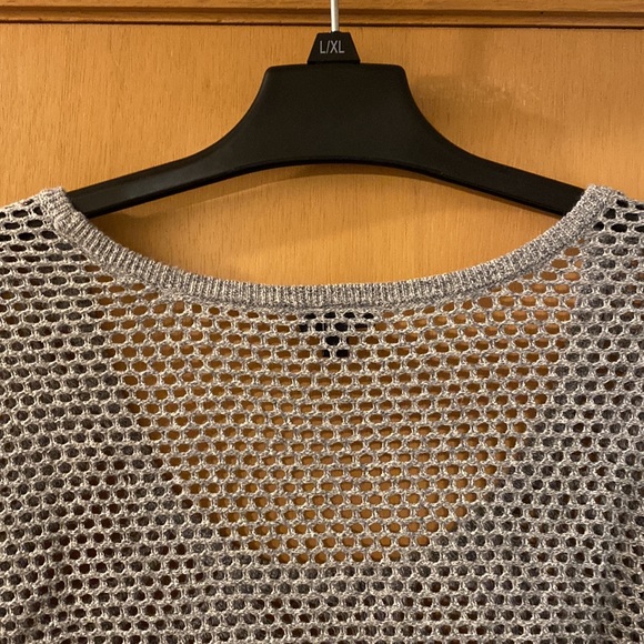 Torrid Open Stitch Knit Cropped Pullover Top Sweater Cover Up Gray Plus 2/2X - Picture 9 of 10